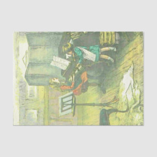 Papel De Seda Decoupage musical do duo da menina do Victorian