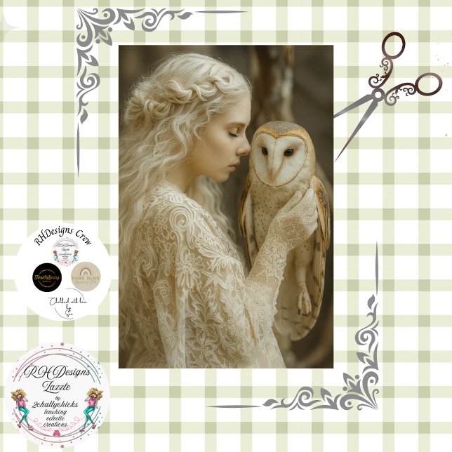 Papel De Seda Decoupage Mystical Woman In Ivory With Owl  (Criador carregado)