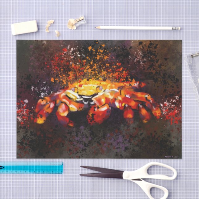 Papel De Seda Decoupage Náutica do Cancer de Praia Costal do Car (Arte )