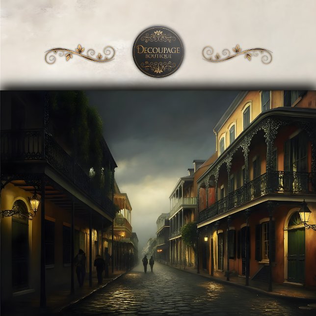 Papel De Seda Decoupage Noturno do French Quarter Temperamental (Moody French Quarter Night Street Decoupage Tissue Paper)