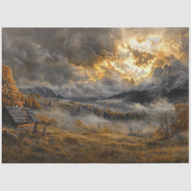 Papel De Seda Decoupage Paisagem Poder da Natureza (Frente )