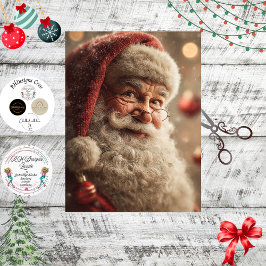 Papel De Seda Decoupage Papai Noel Alegre Close-up Natal Festivo