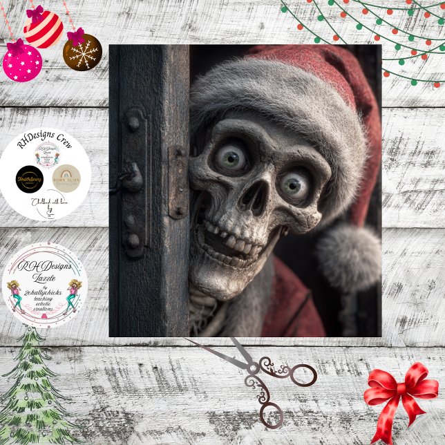 Papel De Seda Decoupage Papai Noel Esqueleto Mortalmente Sério E (Criador carregado)