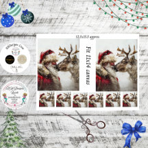 Decoupage Papai Noel Rena Nariz com Nariz Beijo