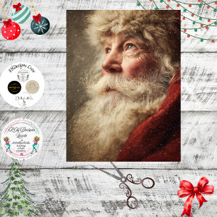 Papel De Seda Decoupage Papai Noel Retrato de Natal 