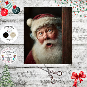 Papel De Seda Decoupage Papai Noel Surpreso Espiando pela Porta