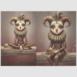 Papel De Seda Decoupage Paper Melancholic Clown 
