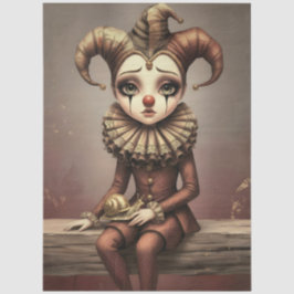 Papel De Seda Decoupage Paper Melancholic Clown 