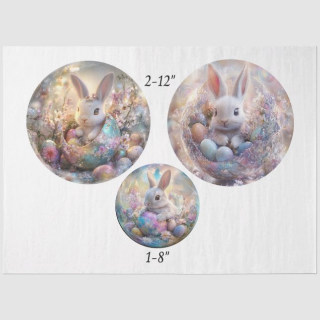 Papel De Seda Decoupage Páscoa Primavera 12" e 8" Rodas  (Frente )