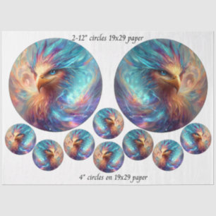 Papel De Seda Decoupage Phoenix Art 12" rodadas e 4" porta-copos