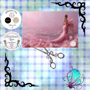 Papel De Seda Decoupage Pink Couture Sereia Fantasia Tema Oceano