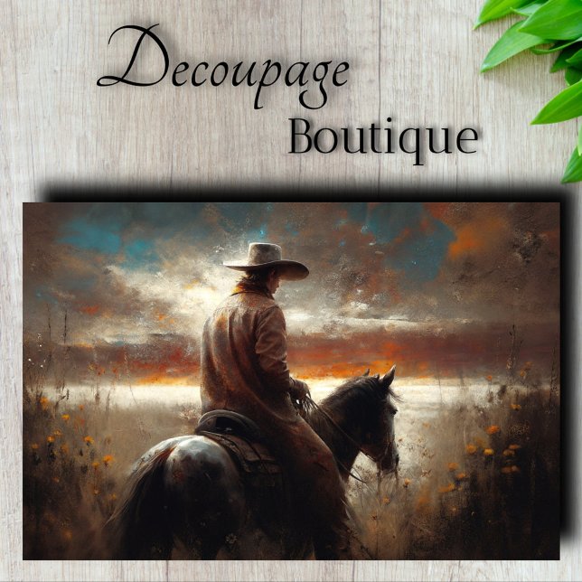 Papel De Seda Decoupage Prairie Rider (Prairie Rider Decoupage Tissue Paper)