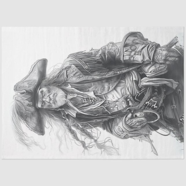 Papel De Seda Decoupage Preta Pirata (Frente )