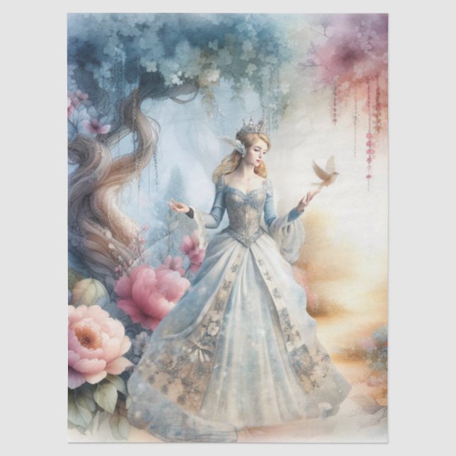 Papel De Seda Decoupage Princesa Celestial Encantada Etérea (Frente )