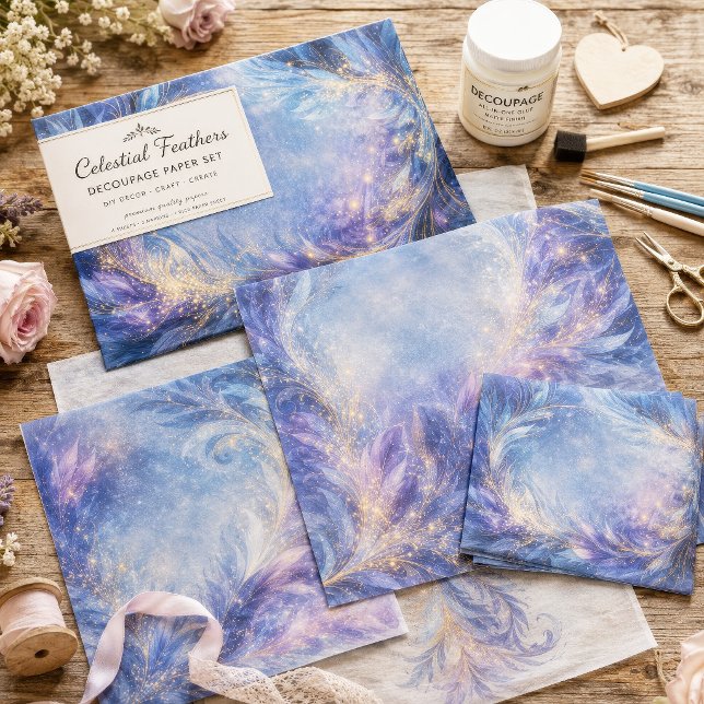Papel De Seda Decoupage Redemoinho de Pena Frost Stardust Dourad (Criador carregado)