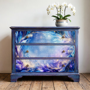 Papel De Seda Decoupage Redemoinho de Pena Frost Stardust Dourad