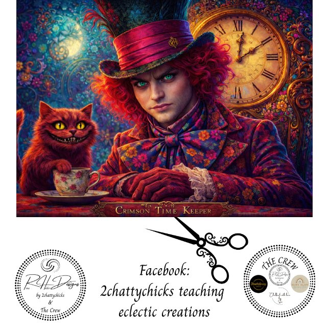 Papel De Seda Decoupage Relógio de Retrato Crimson Timekeeper Ga (Criador carregado)