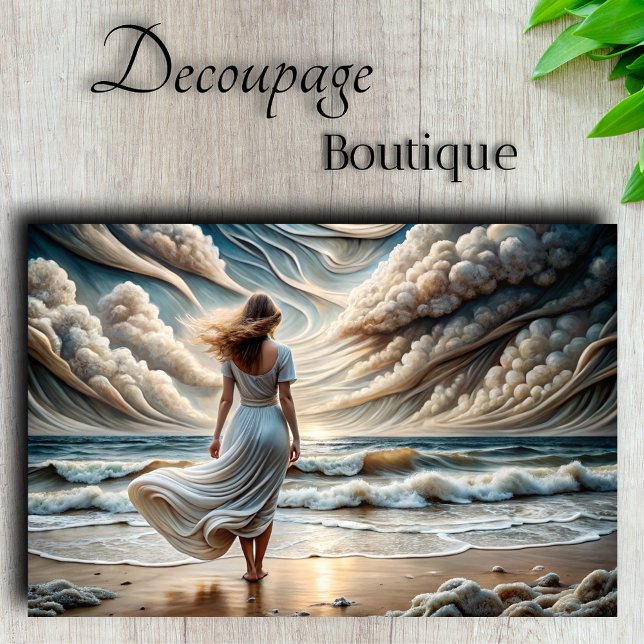Papel De Seda Decoupage Reverie Oceano (Ocean Reverie Decoupage Tissue Paper)