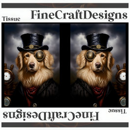 Papel De Seda Decoupage RL 138 do Retriever de Ouro Steampunk