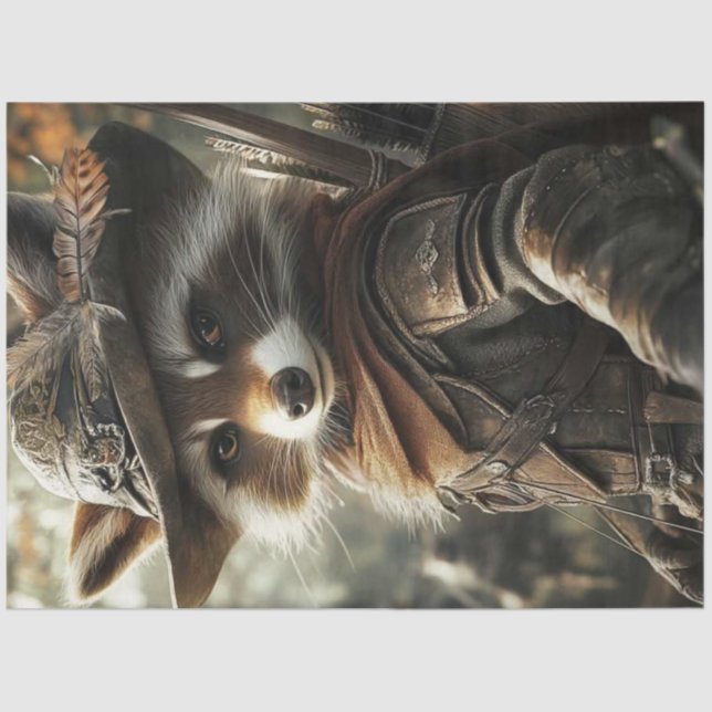 Papel De Seda Decoupage Robin Hood Raccoon Woodland Hero (Frente )