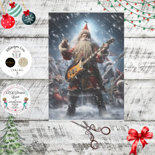 Papel De Seda Decoupage Rock N Roll Papai Noel