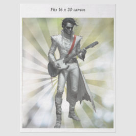 Papel De Seda Decoupage Rock N Roll Star Retro 16x20 Tela