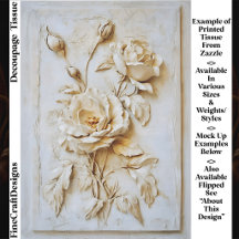 Decoupage Rosa em Gesso Francês Vintage Desgastado
