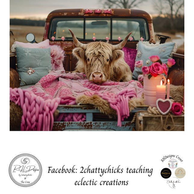 Papel De Seda Decoupage Rusti Pink Truck Highland Valentine (Criador carregado)