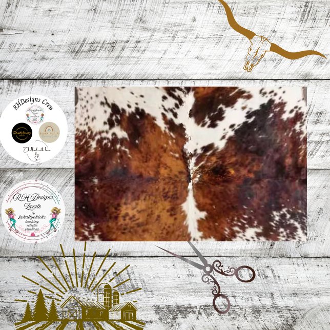 Papel De Seda Decoupage Rustic Cowhide Western  (Criador carregado)