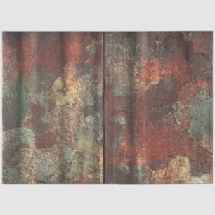 Papel De Seda Decoupage Rusty Tin Weathered Metal