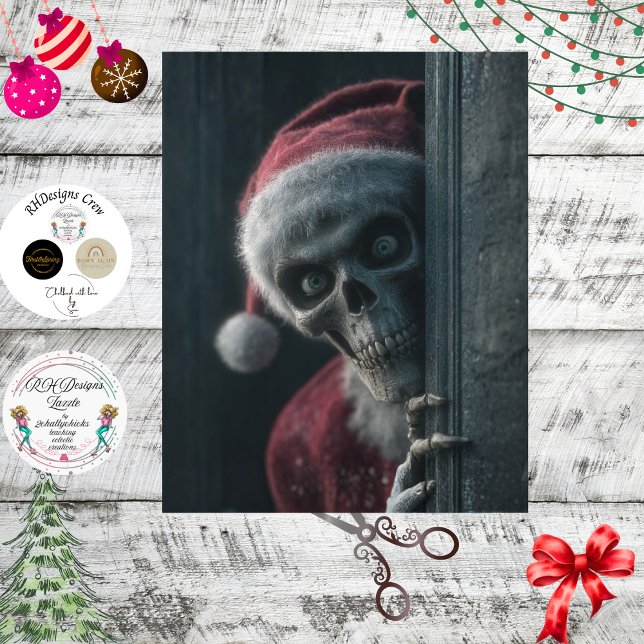 Papel De Seda Decoupage Santa Skeleton Final List Peek Art (Criador carregado)