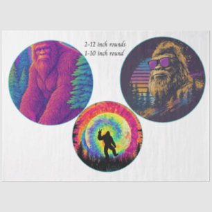Papel De Seda Decoupage Sasquatch 12 polegadas redondos e 10 pol