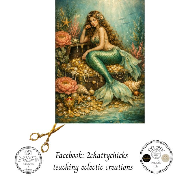 Papel De Seda Decoupage Sereia Encantada Tesouro Fantasia (Criador carregado)