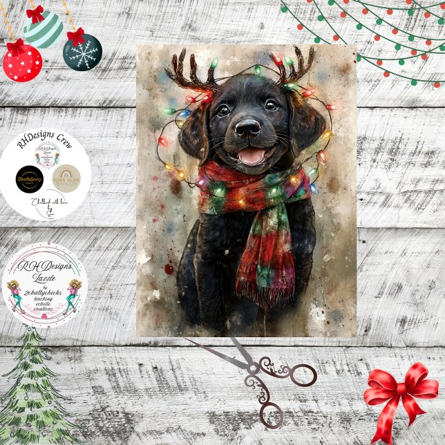 Papel De Seda Decoupage Special Black Lab Pup Noah (Criador carregado)