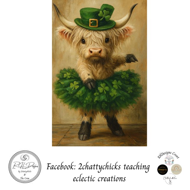 Papel De Seda Decoupage St. Patrick's Highland Tutu Charm  (Criador carregado)
