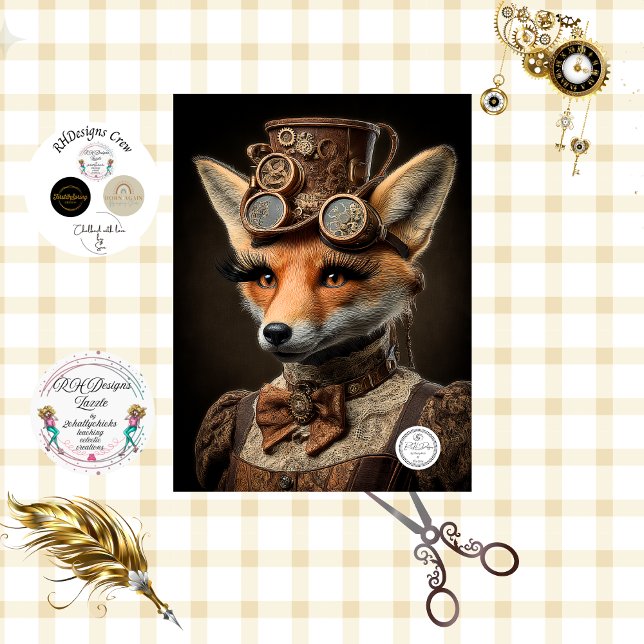 Papel De Seda Decoupage Steampunk Canadense Francês Raposa Colle (Criador carregado)
