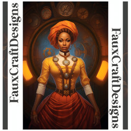 Papel De Seda Decoupage Steampunk Dama Africana Falsa Tinta 052