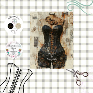 Papel De Seda Decoupage Steampunk Equipamento Esqueleto de Córse