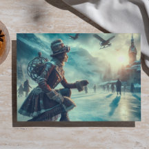 Decoupage Steampunk Fantasy Winter Messenger