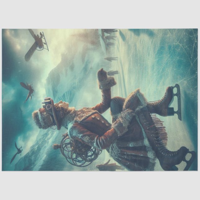 Papel De Seda Decoupage Steampunk Fantasy Winter Messenger (Frente )