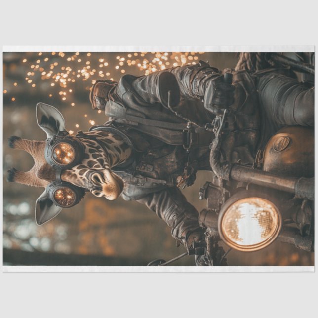 Papel De Seda Decoupage Steampunk Giraffe (Frente )