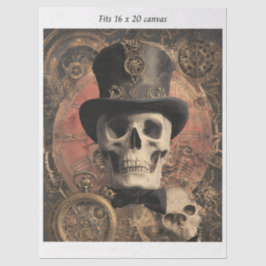 Papel De Seda Decoupage Steampunk Gothic Skleton 16x20 Canvas