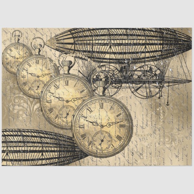 Papel De Seda Decoupage steampunk Hindenburg (Frente )