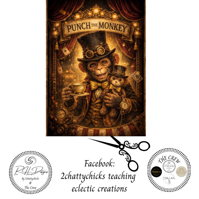 Papel De Seda Decoupage Steampunk Punch o Macaco  (Criador carregado)