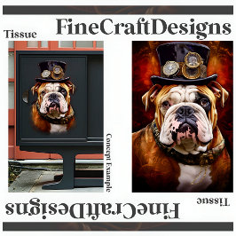 Papel De Seda Decoupage Steampunk Real Britânico Bulldog Direito