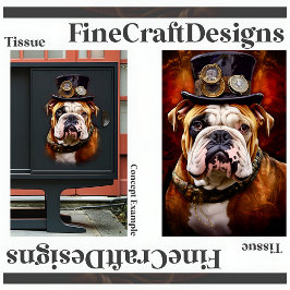 Papel De Seda Decoupage Steampunk Regal Bulldog Britânico Esquer