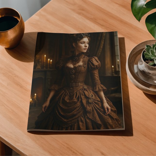 Papel De Seda Decoupage Steampunk Senhora Vitoriana de Marrom (Criador carregado)