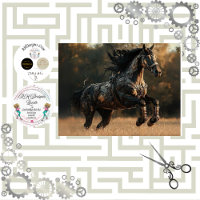 Decoupage Steampunk Stallion Copper IRONMANE