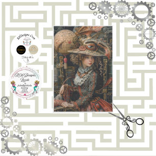 Papel De Seda Decoupage Steampunk Traveler Victorian Girl