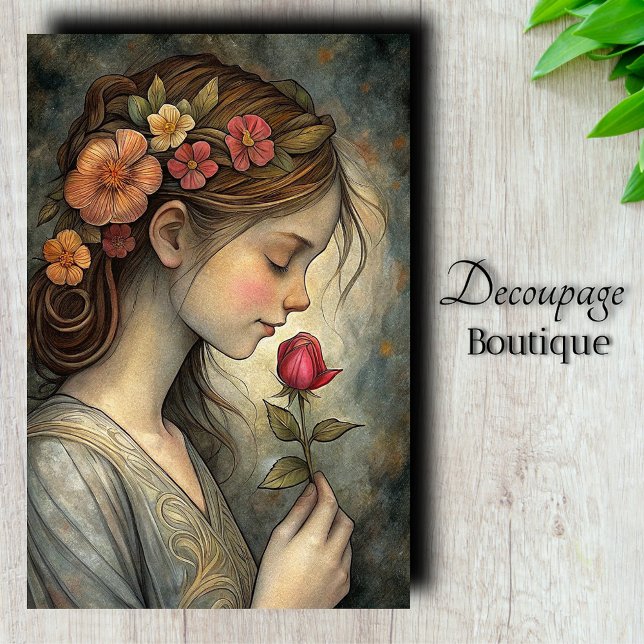 Papel De Seda Decoupage Sussurro de Flora (Flora's Whisper Decoupage Tissue Paper)